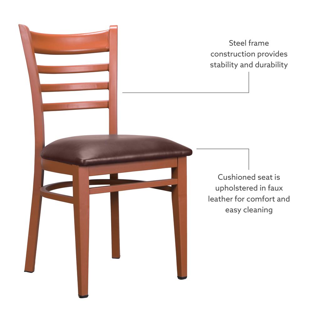 Baxter Metal Side Chair Honey  Burgundy Set Of 2. Picture 12