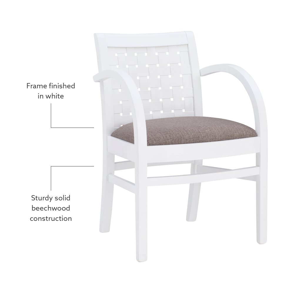 Samantha Woven Arm Chair White. Picture 10