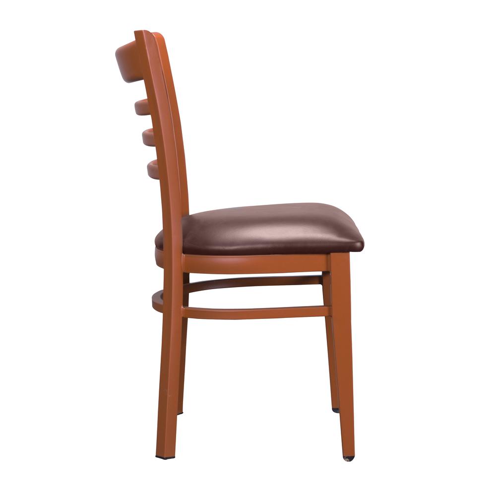 Baxter Metal Side Chair Honey  Burgundy Set Of 2. Picture 5