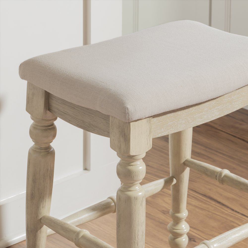 Marino White Wash Backless Counter Stool. Picture 4