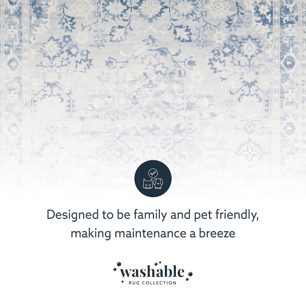 Washable Harris Grey/Ivory 3x5, Rug. Picture 4