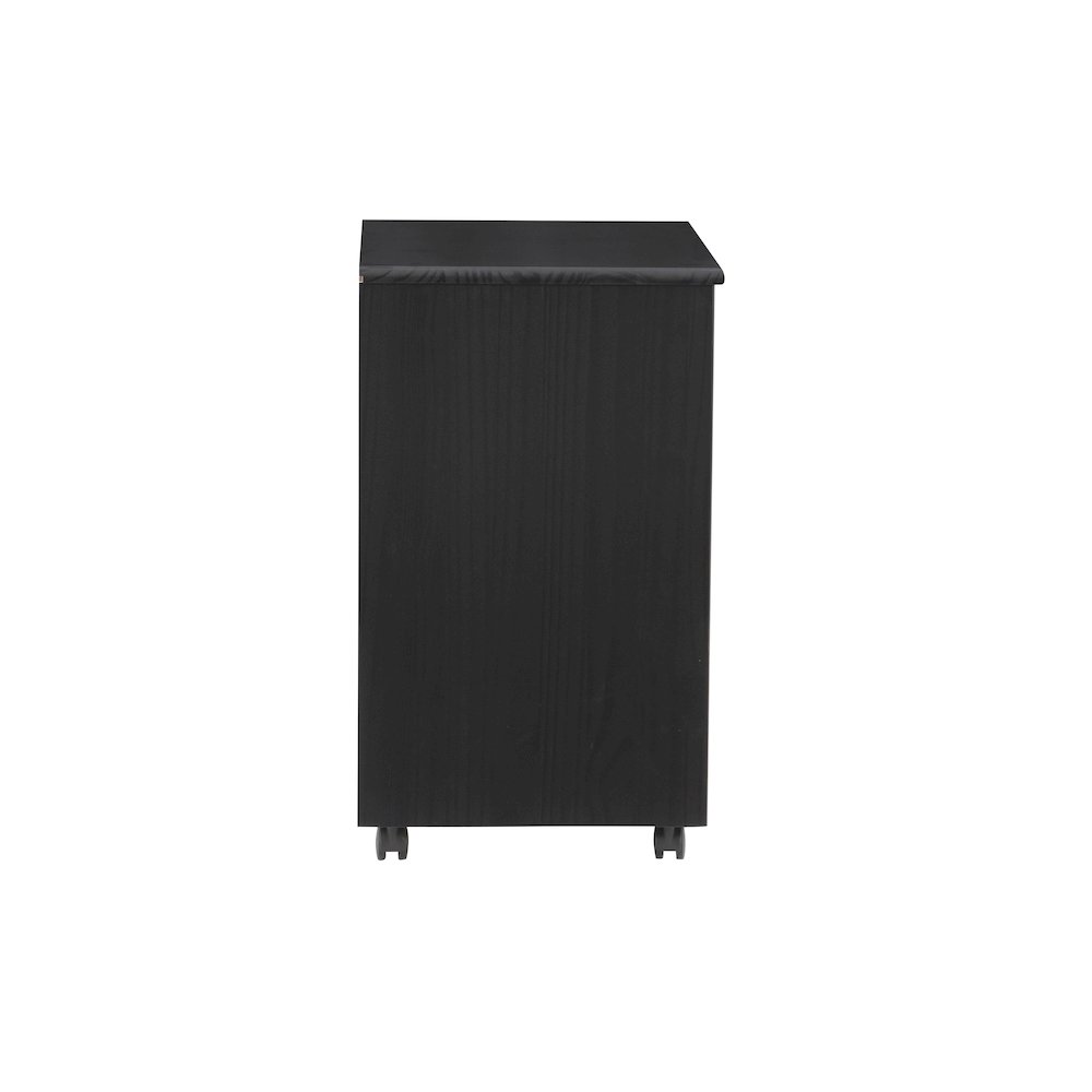 Cary Black Six Drawer Wide Rolling Storage Cart Black. Picture 6