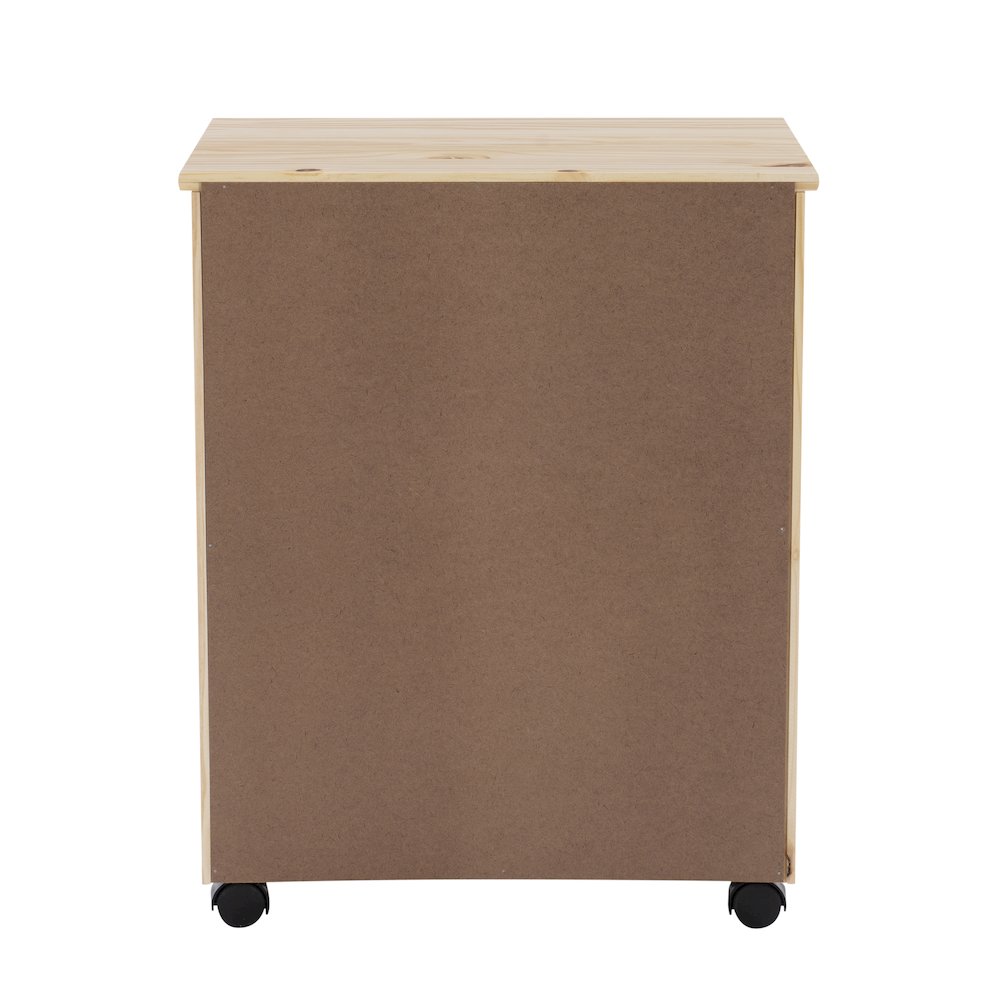 Cary Six Drawer Wide Roll Cart, Natural. Picture 11