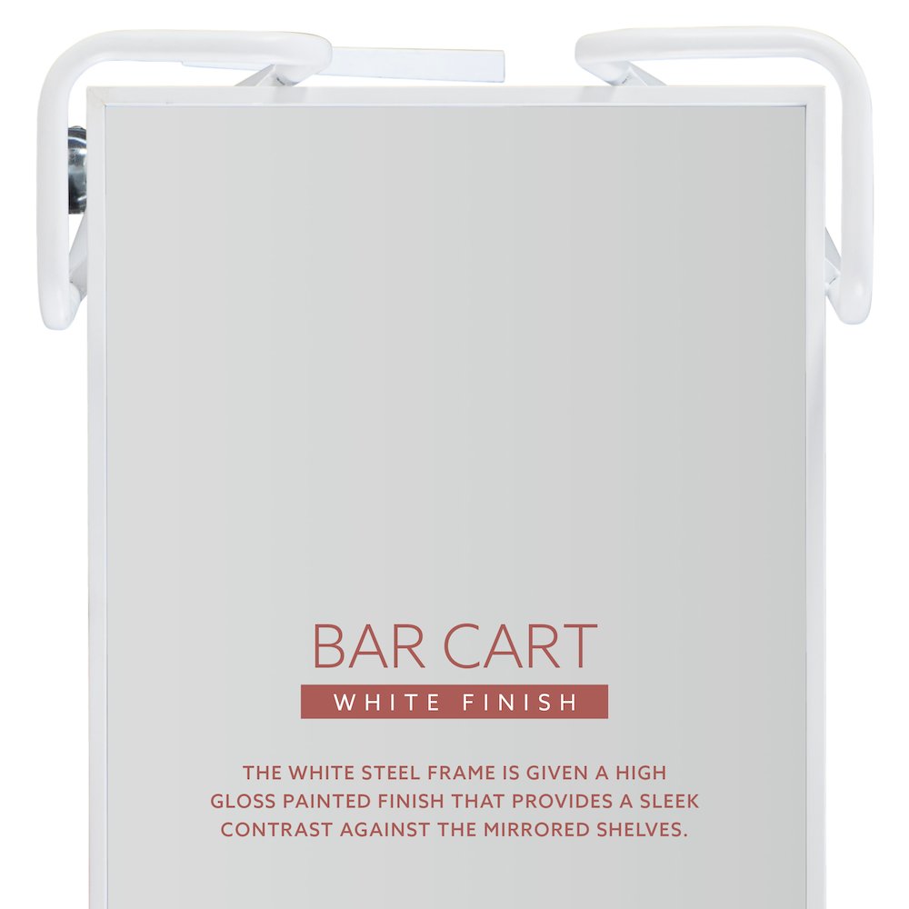 White Mid-Century Bar Cart. Picture 11
