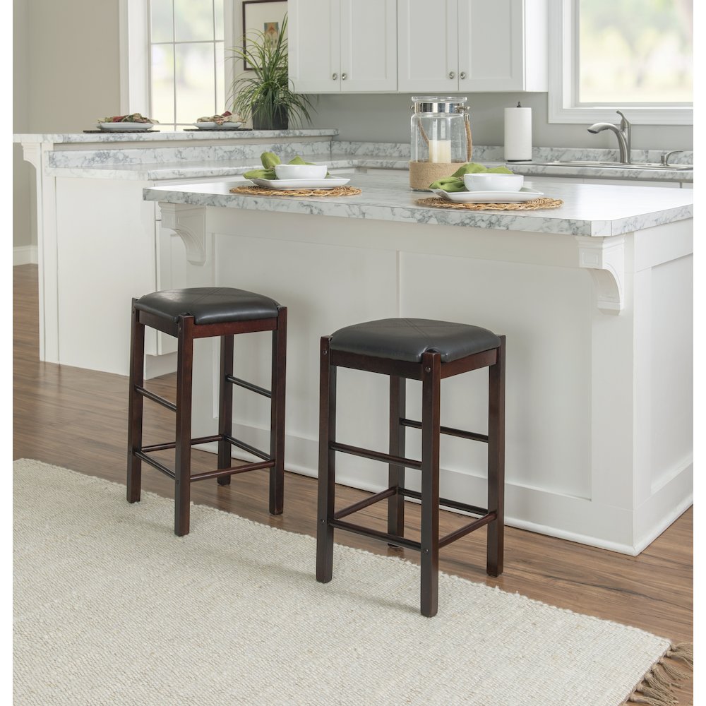 Lancer Backless Counter Stools, Espresso - Set Of Two. Picture 2