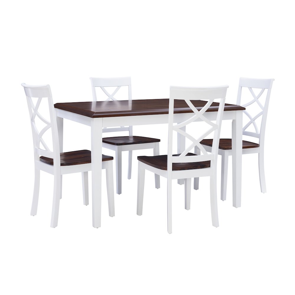 Harrison Cherry and White 5pc Dining Set. Picture 7