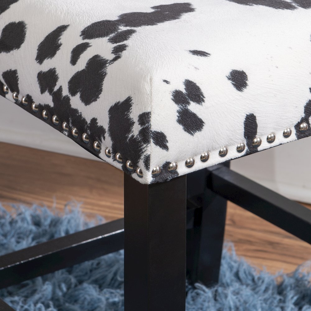Corey Black Cow Print Counter Stool. Picture 5