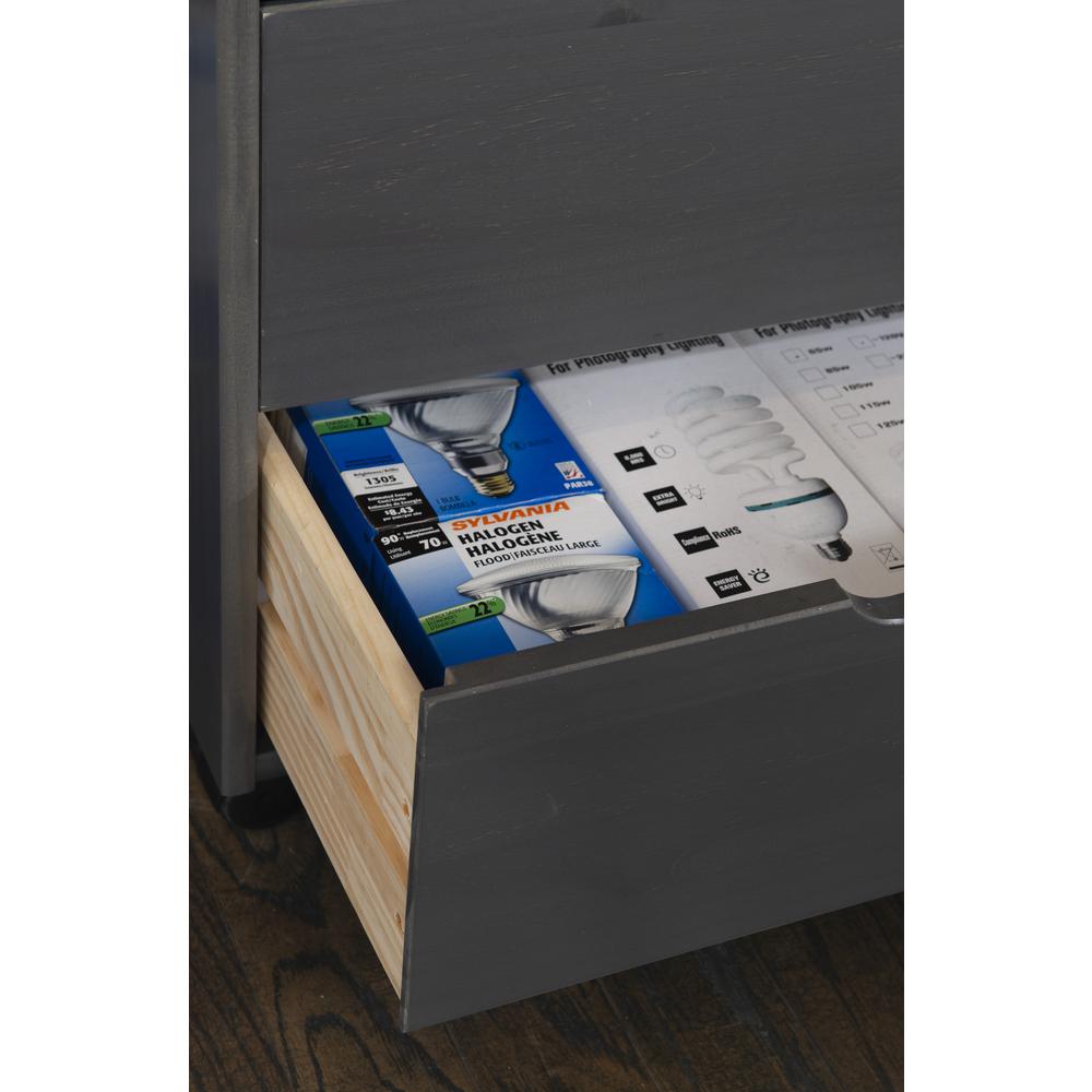 Cary Eight Drawer Rolling Storage Cart, Grey. Picture 12