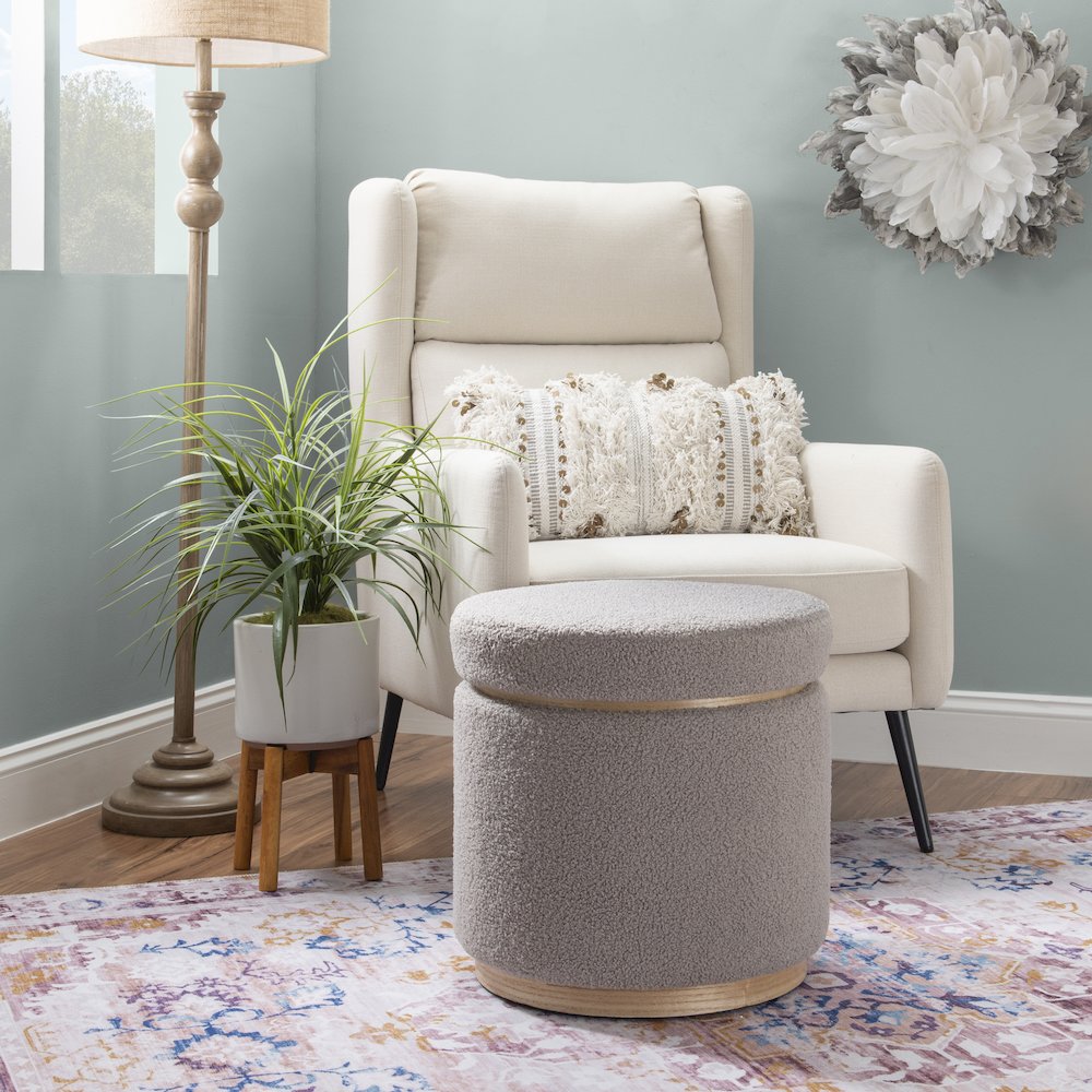Blanche Storage Ottoman Grey. Picture 2