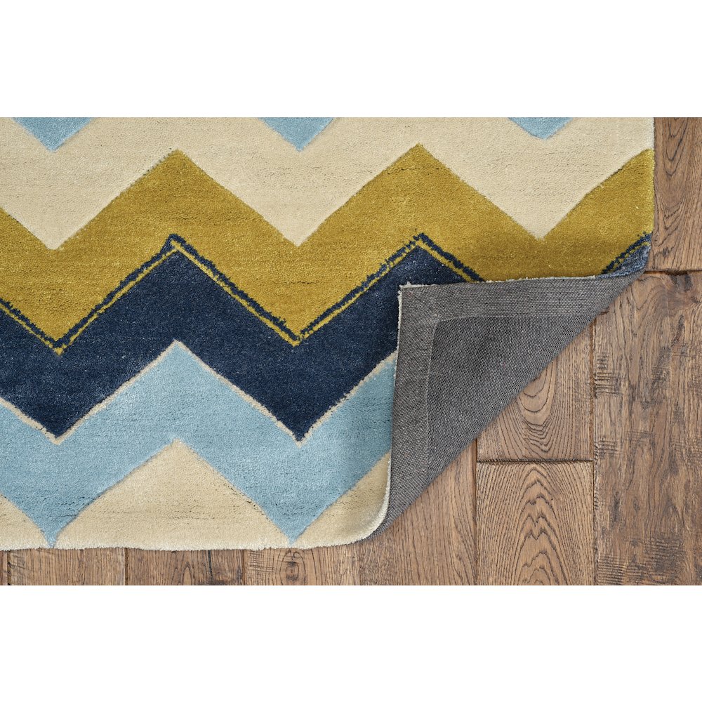 Trio Zag Blue & Marigold 5x7, Rug. Picture 2