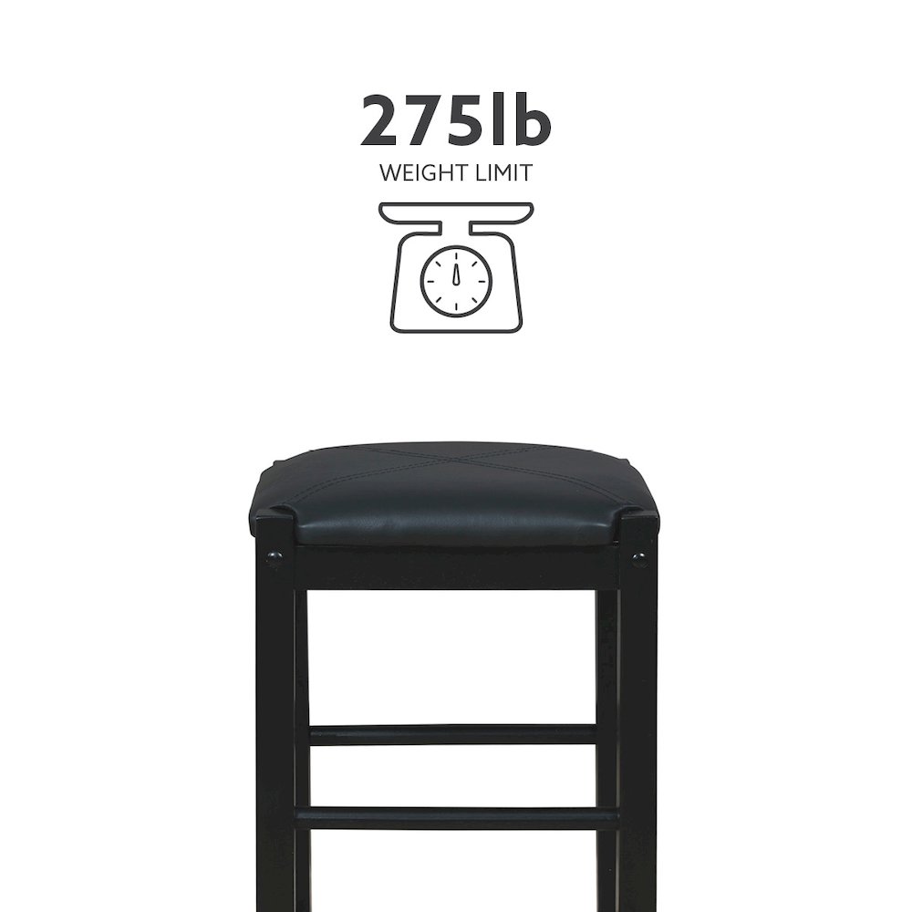 Lancer Backless Counter Stools, Black - Set Of Two. Picture 13