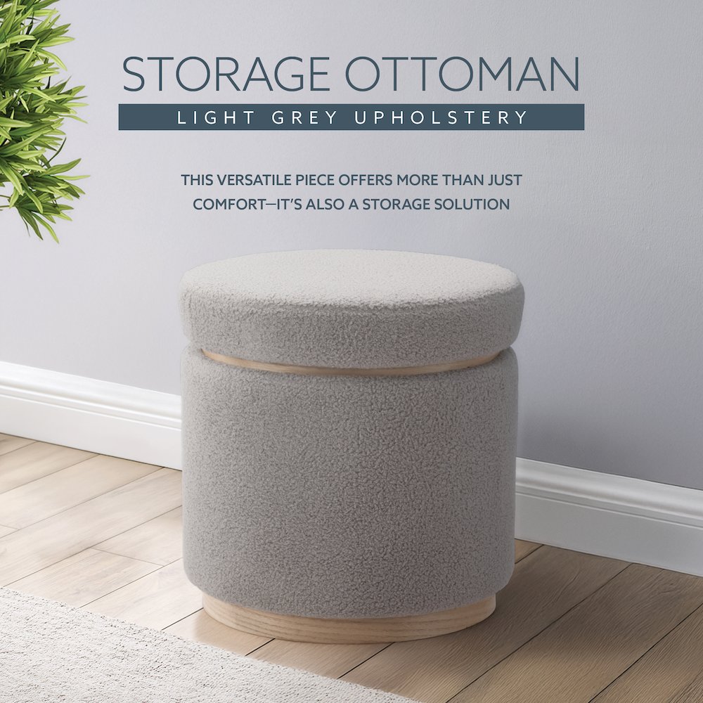 Blanche Storage Ottoman Grey. Picture 7