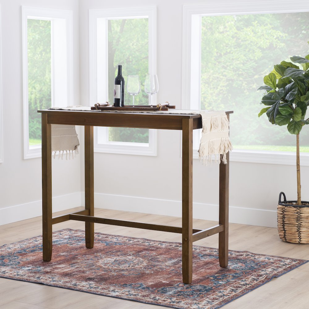 Claridge 42 Inch Bar Height Pub Table, Rustic Brown. Picture 2