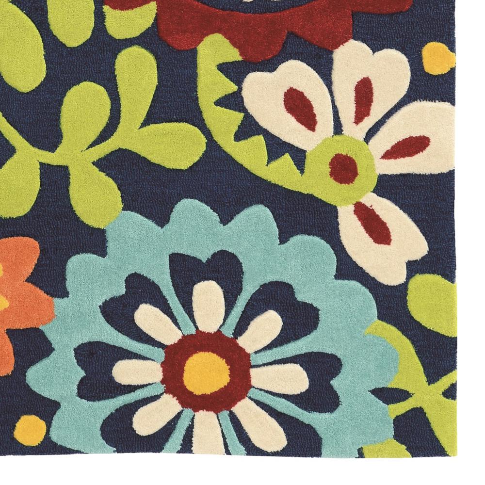Trio Frond Navy & Blue 1.10x2.10, Rug. Picture 3