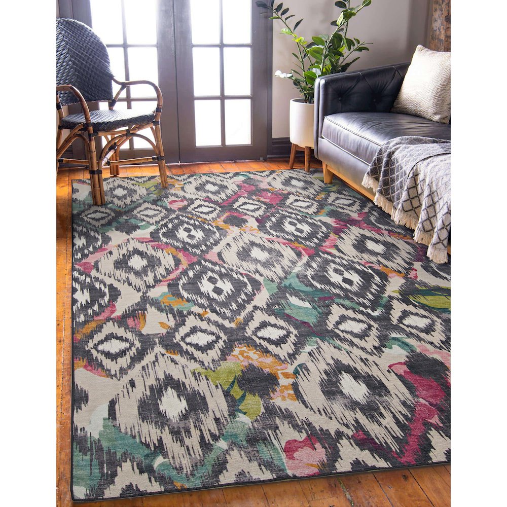 Outdoor Washable Grayton Ivory & Charcoal 5' X7', Rug. Picture 1