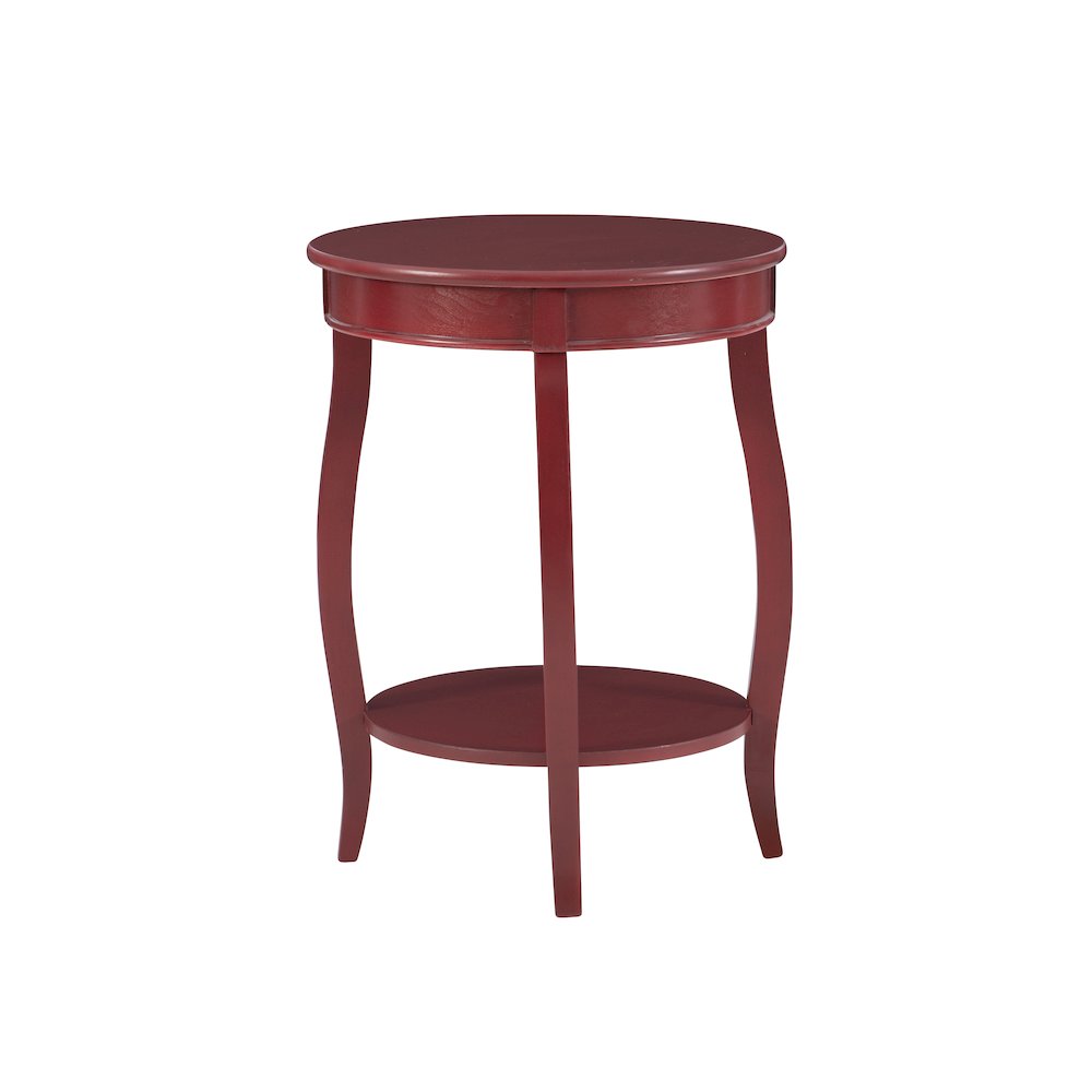 Red Round Table with Shelf. Picture 6