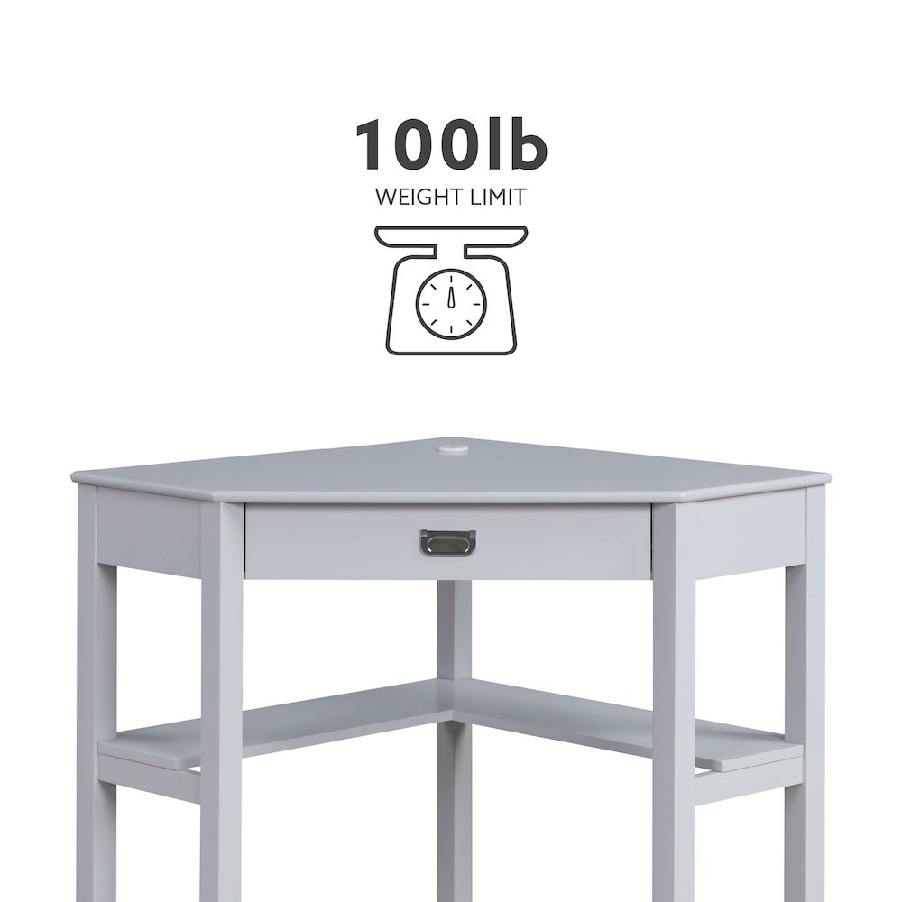 Peggy Corner Desk Gray. Picture 12