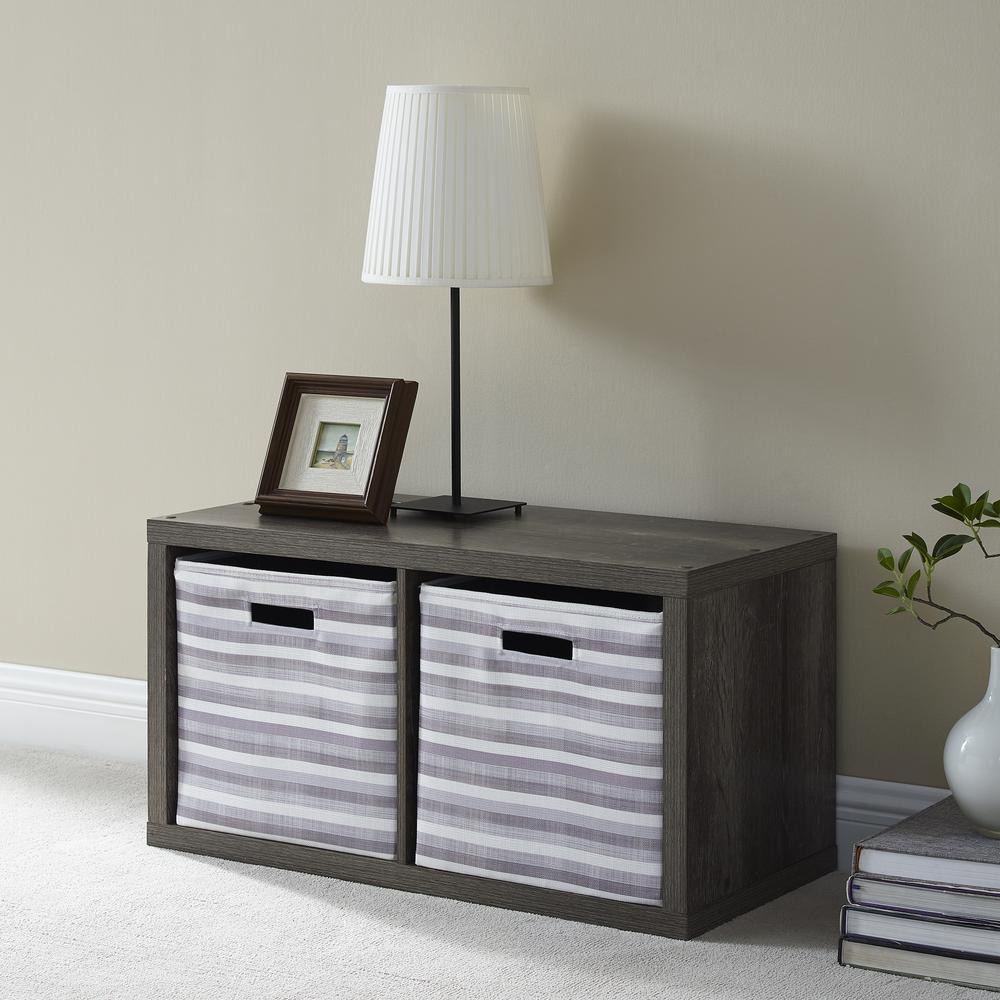 Galli 2 Cubby Storage Cabinet Grey. Picture 1
