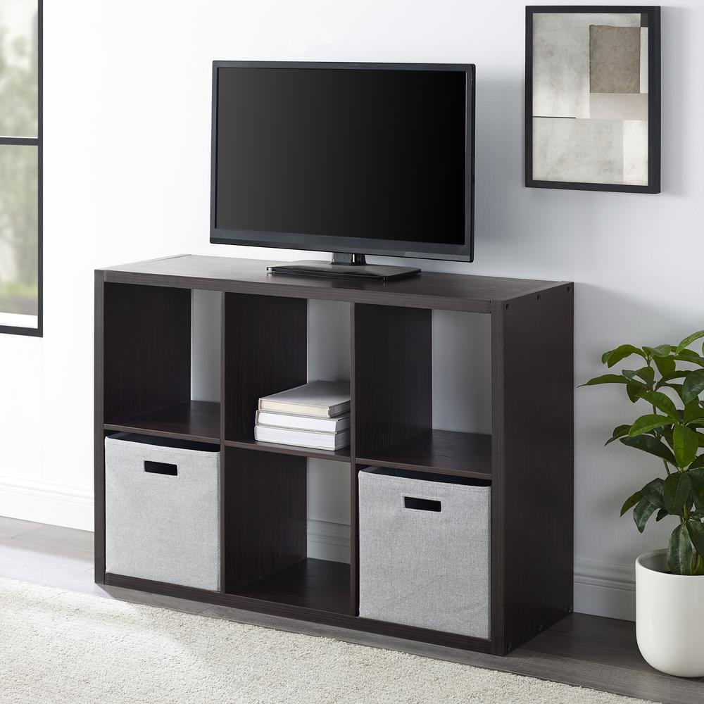 Galli 6 Cubby Storage Cabinet Espresso. Picture 3