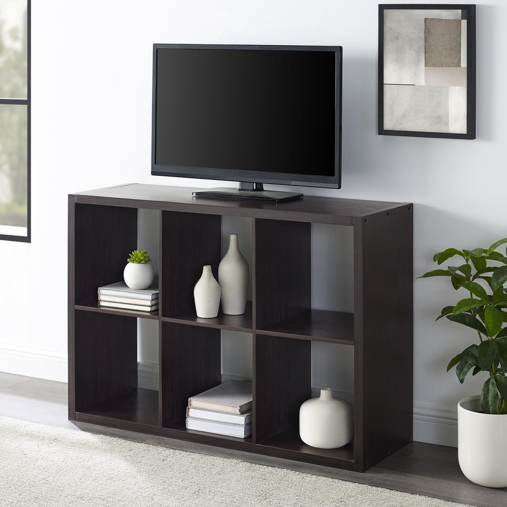 Galli 6 Cubby Storage Cabinet Espresso. Picture 1