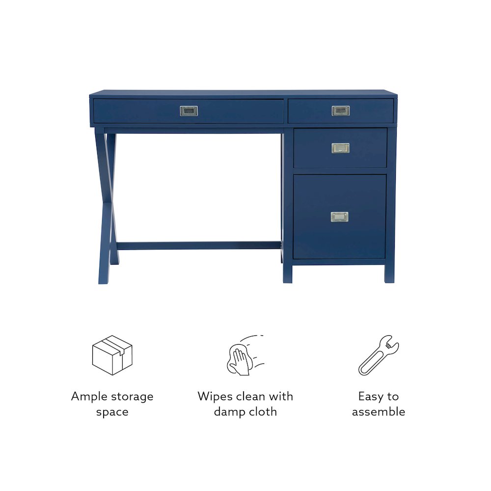 Peggy Side Storage Desk Navy. Picture 16