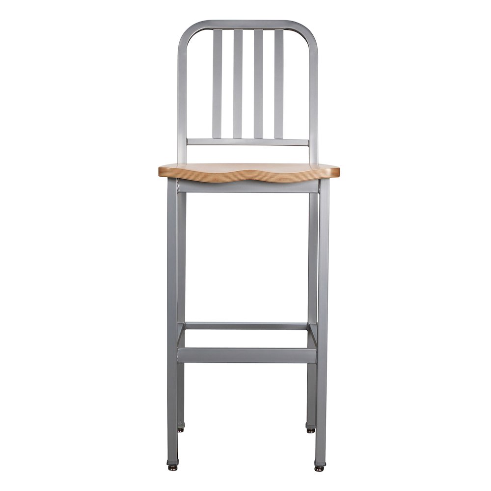 Frazier Metal Barstool Silver Set Of 2. Picture 1
