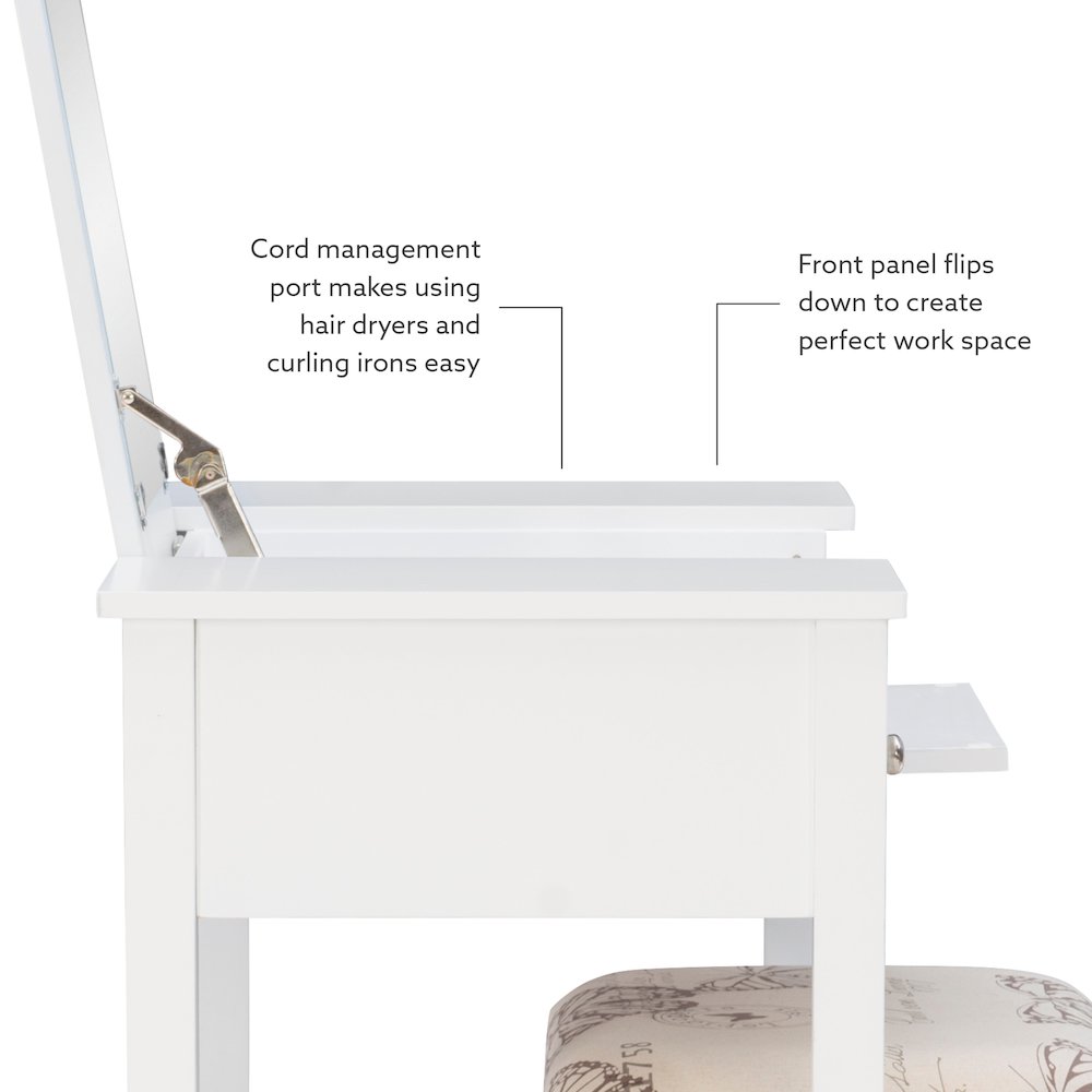 White Butterfly Vanity And Stool. Picture 17
