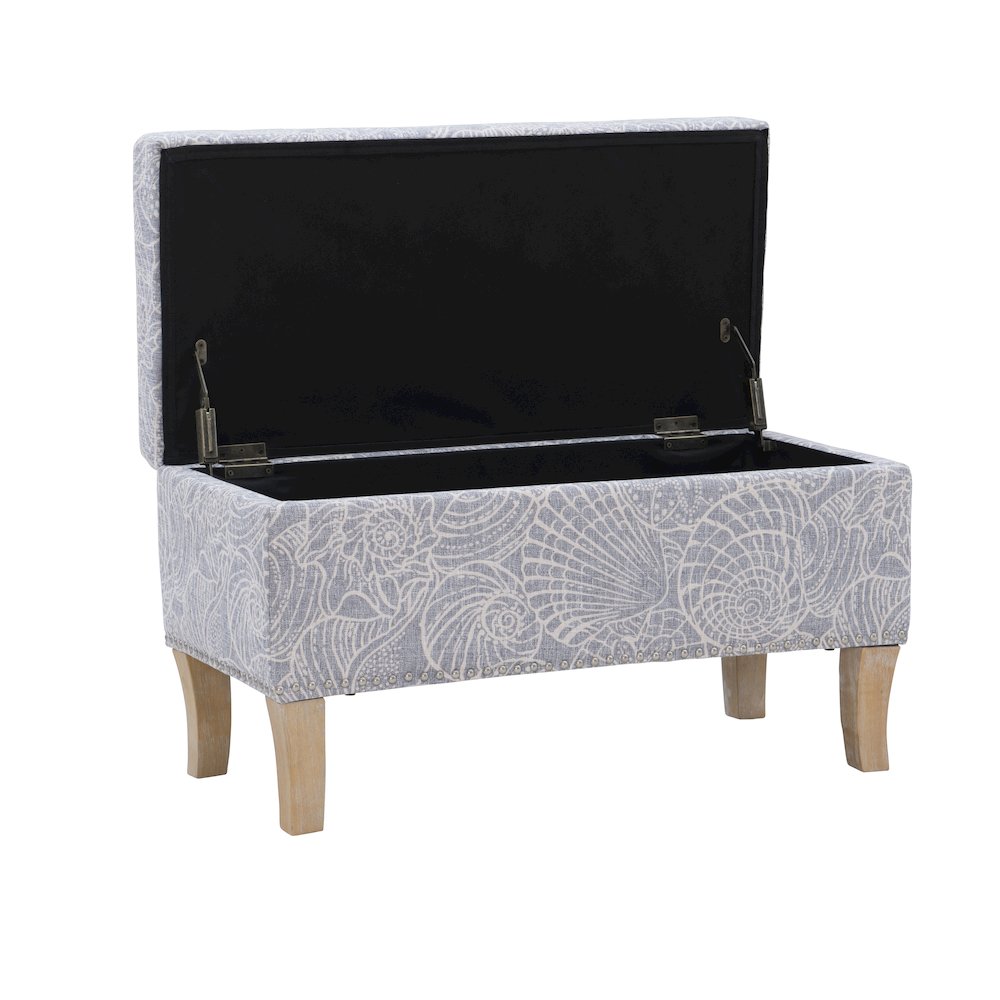 Stephanie Upholstered Storage Ottoman, Stone. Picture 1