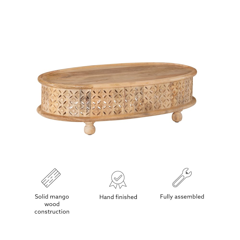 Inora Oval Coffee Table Natural. Picture 10