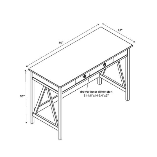 Titian Driftwood Desk. Picture 15
