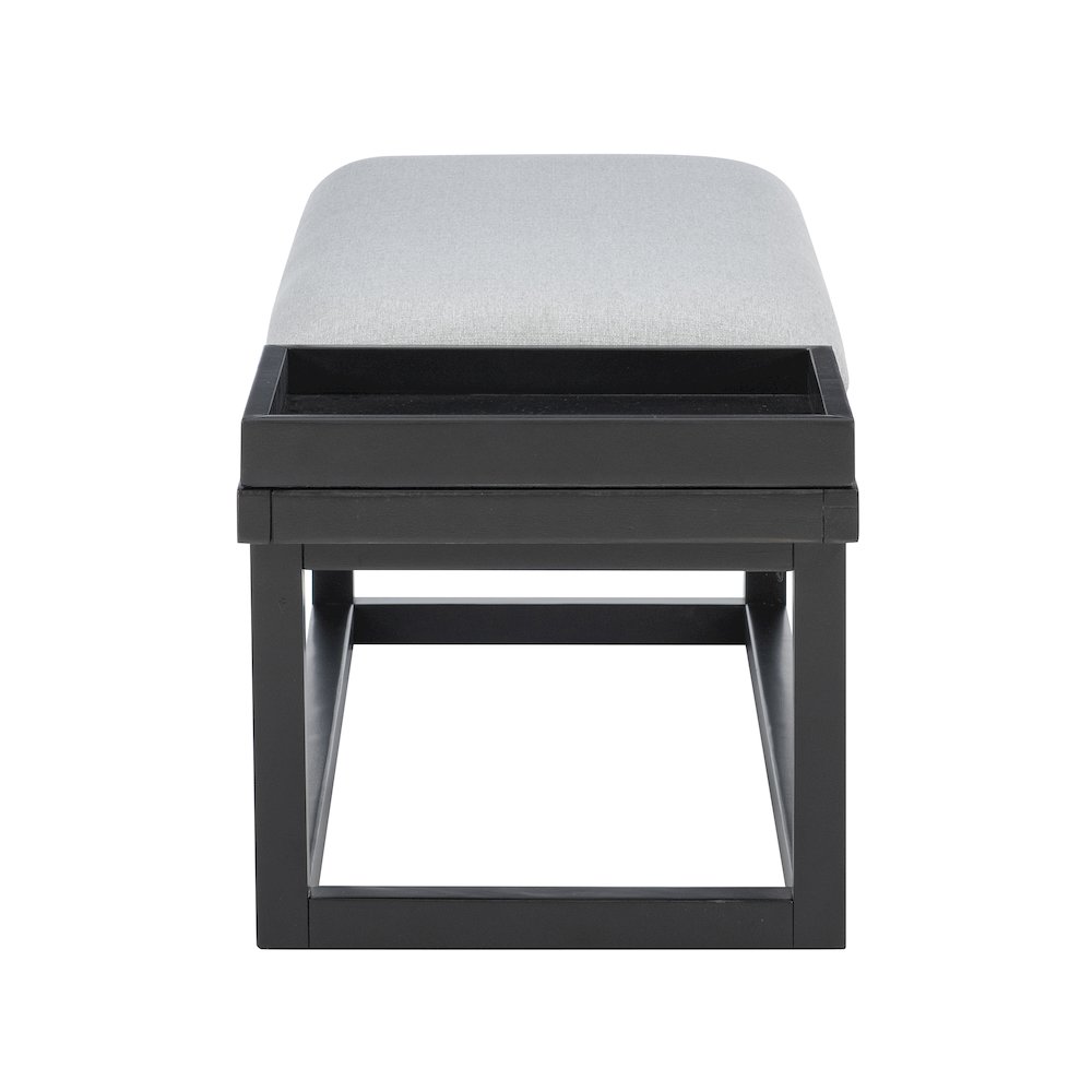 Georgia Bench with Tray Black Gray. Picture 4