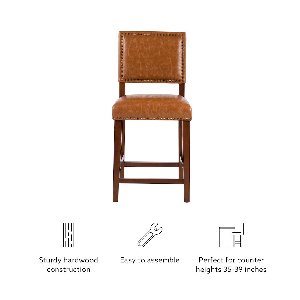 Brook Counter Stool 24 Caramel. Picture 11