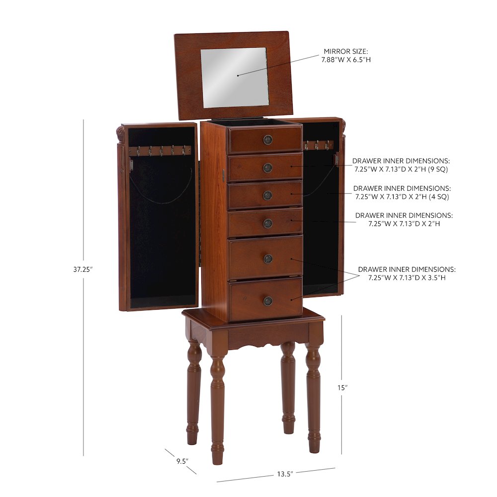 Deep Cherry Jewelry Armoire. Picture 18