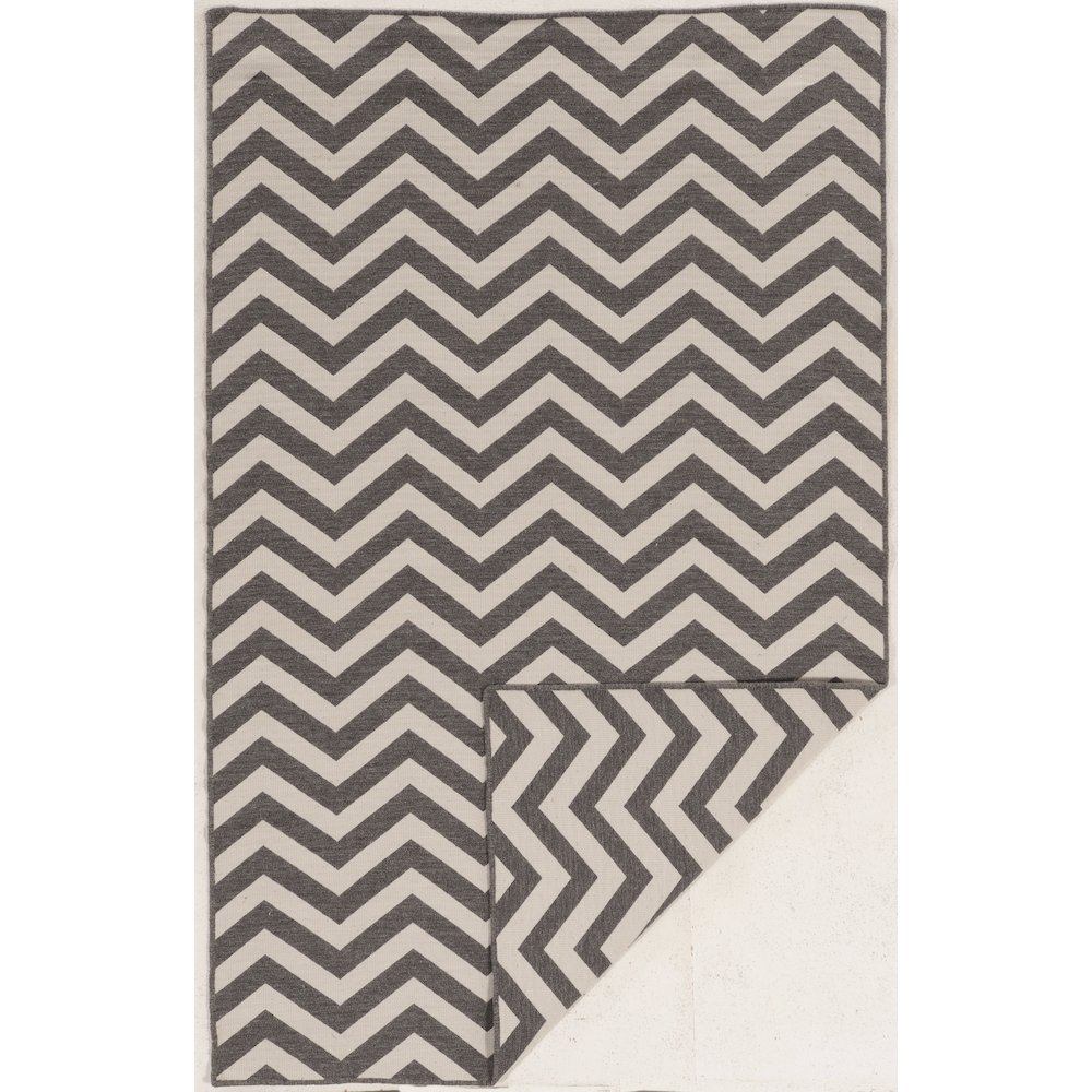 Salonika Reversible Chevron Grey 5x8, Rug. Picture 3