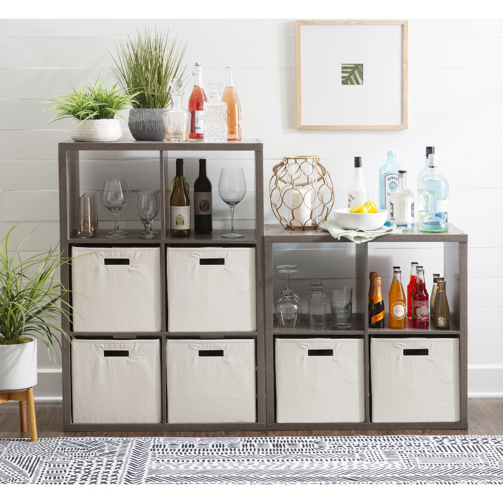 Galli 4 Cubby Storage Cabinet Grey. Picture 3