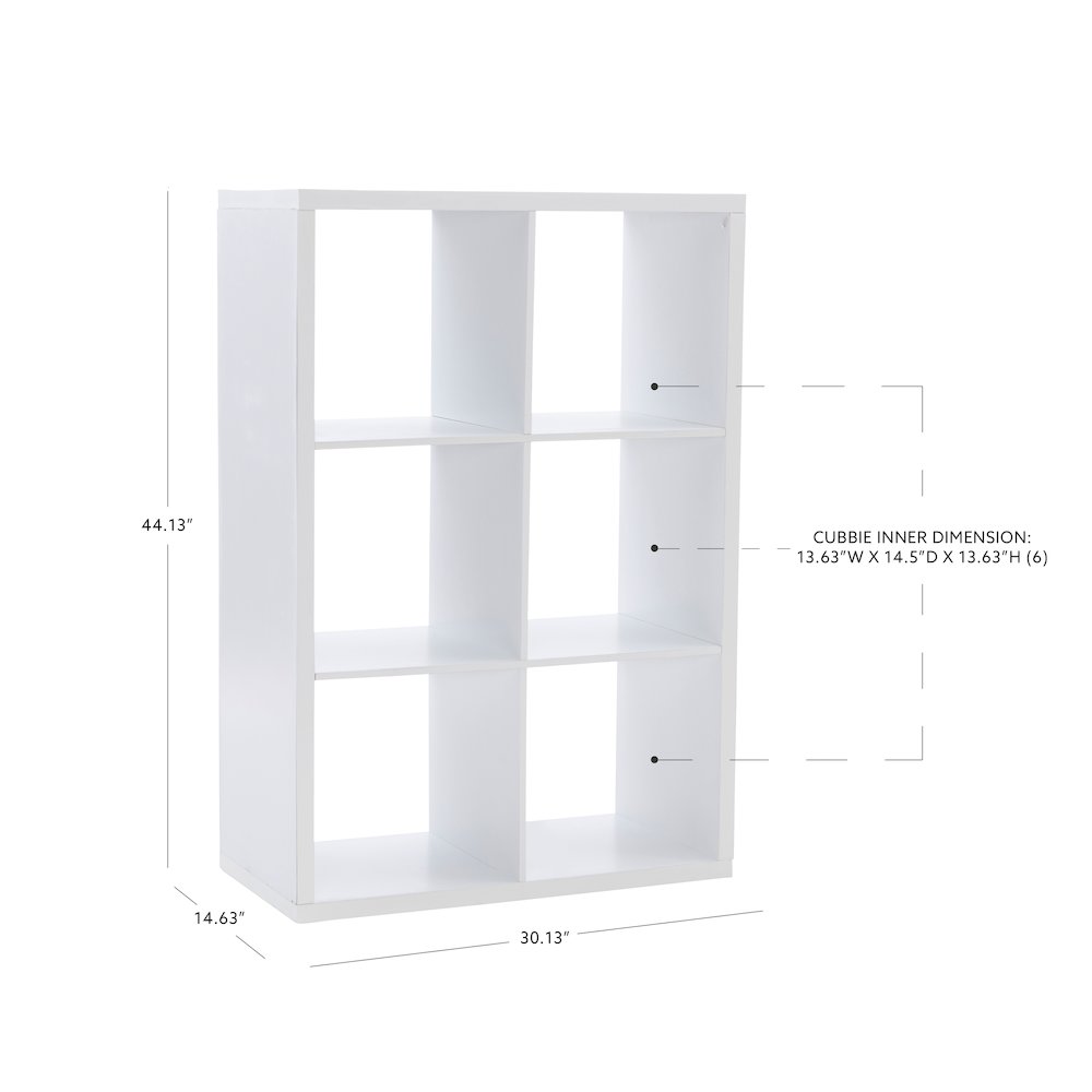 Galli 6 Cubby Storage Cabinet White. Picture 10