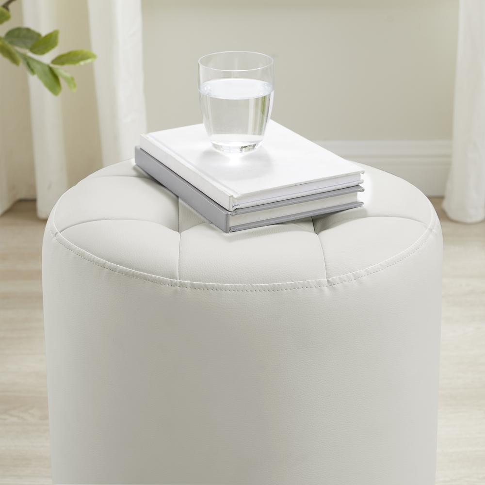 Sikes Swivel Ottoman White. Picture 7