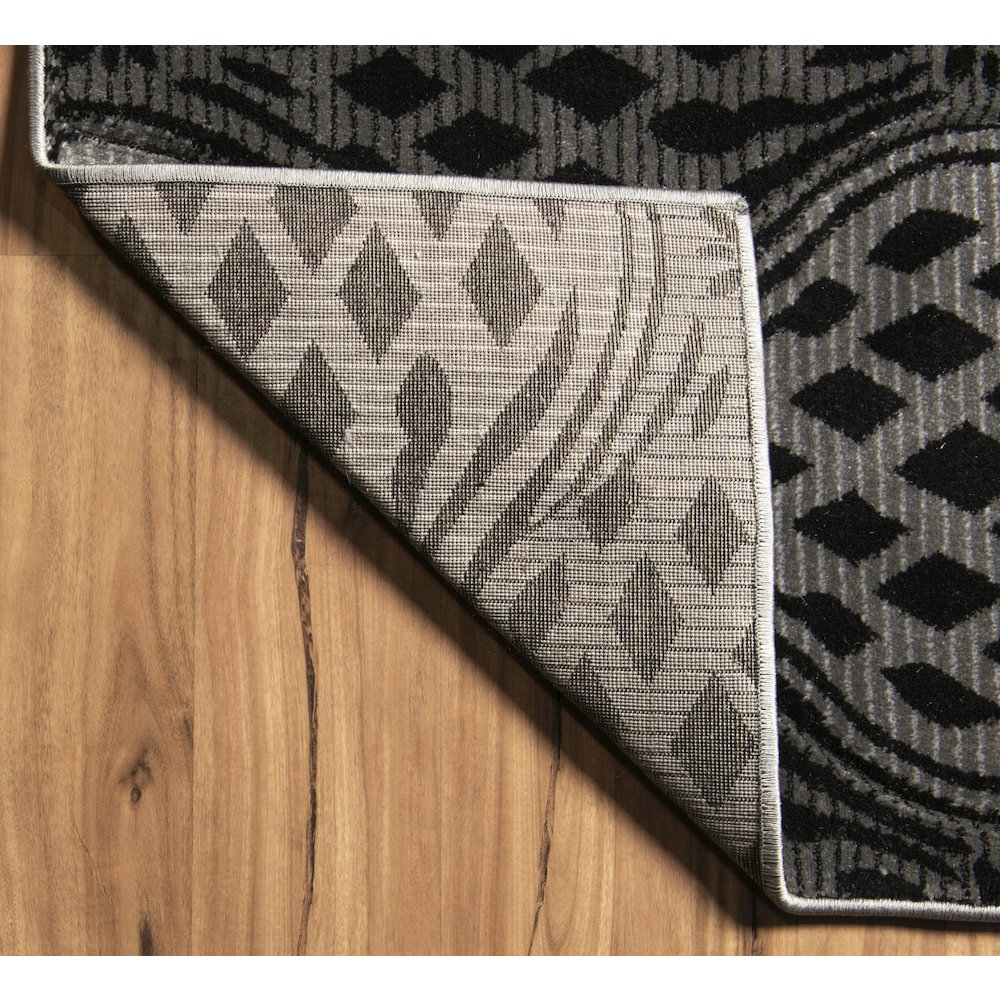 Milan Mylon Black & Grey 8x10.4, Rug. Picture 2