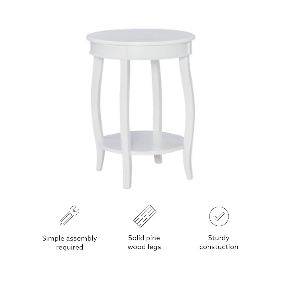 White Round Table with Shelf. Picture 12