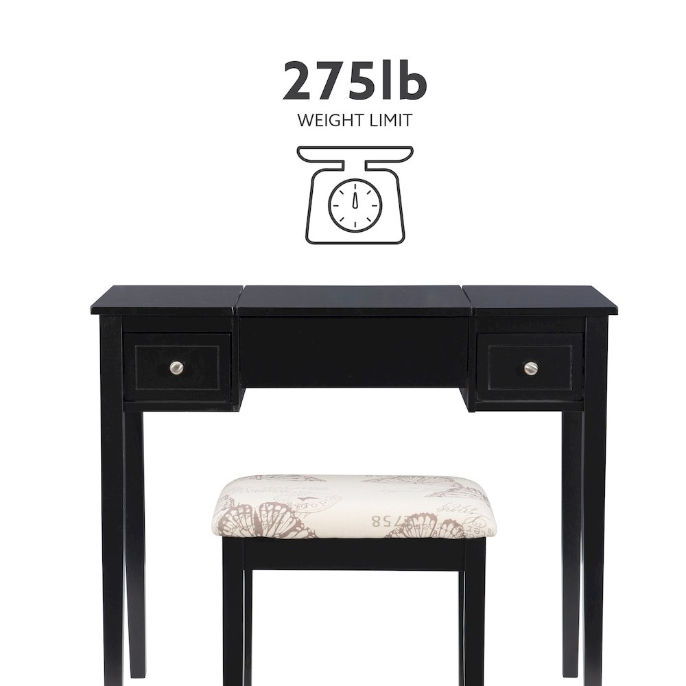 Black Butterfly Vanity And Stool. Picture 18