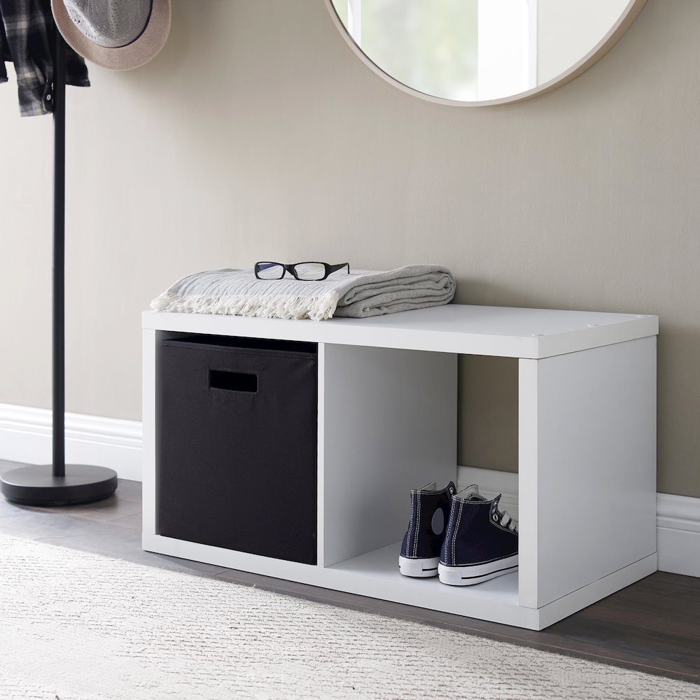 Galli 2 Cubby Storage Cabinet White. Picture 4