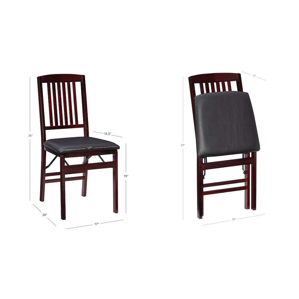 Triena 18 In Mission Back Folding Chair - Set Of Two. Picture 18
