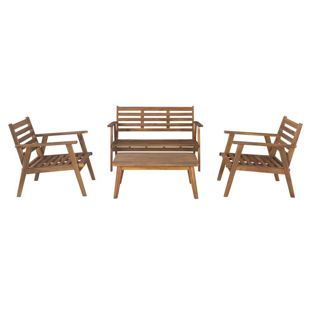 Cole Outdoor Chat Set, Orange and Brown. Picture 4