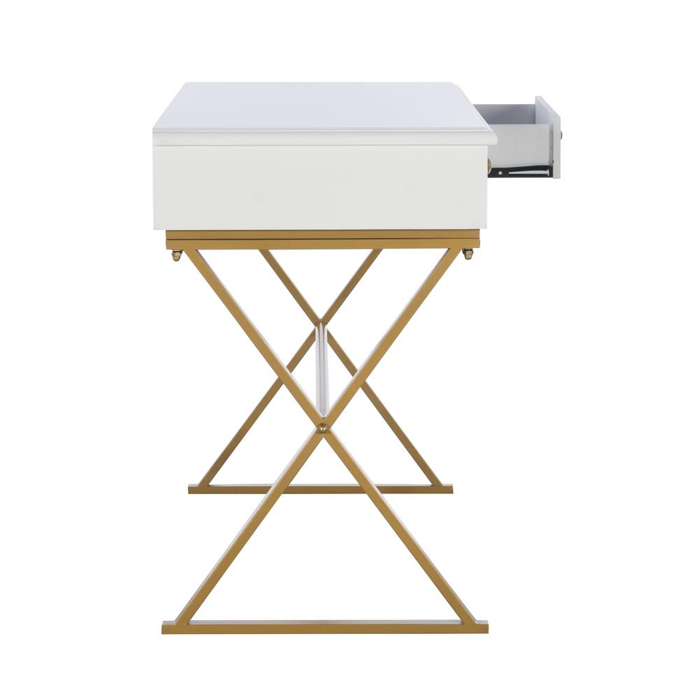 Two-Drawer Campaign Desk, White. Picture 8