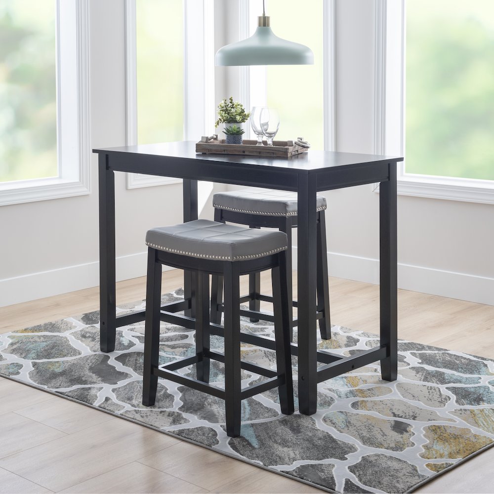 Claridge 3Pc Counter Set Black Grey. Picture 3