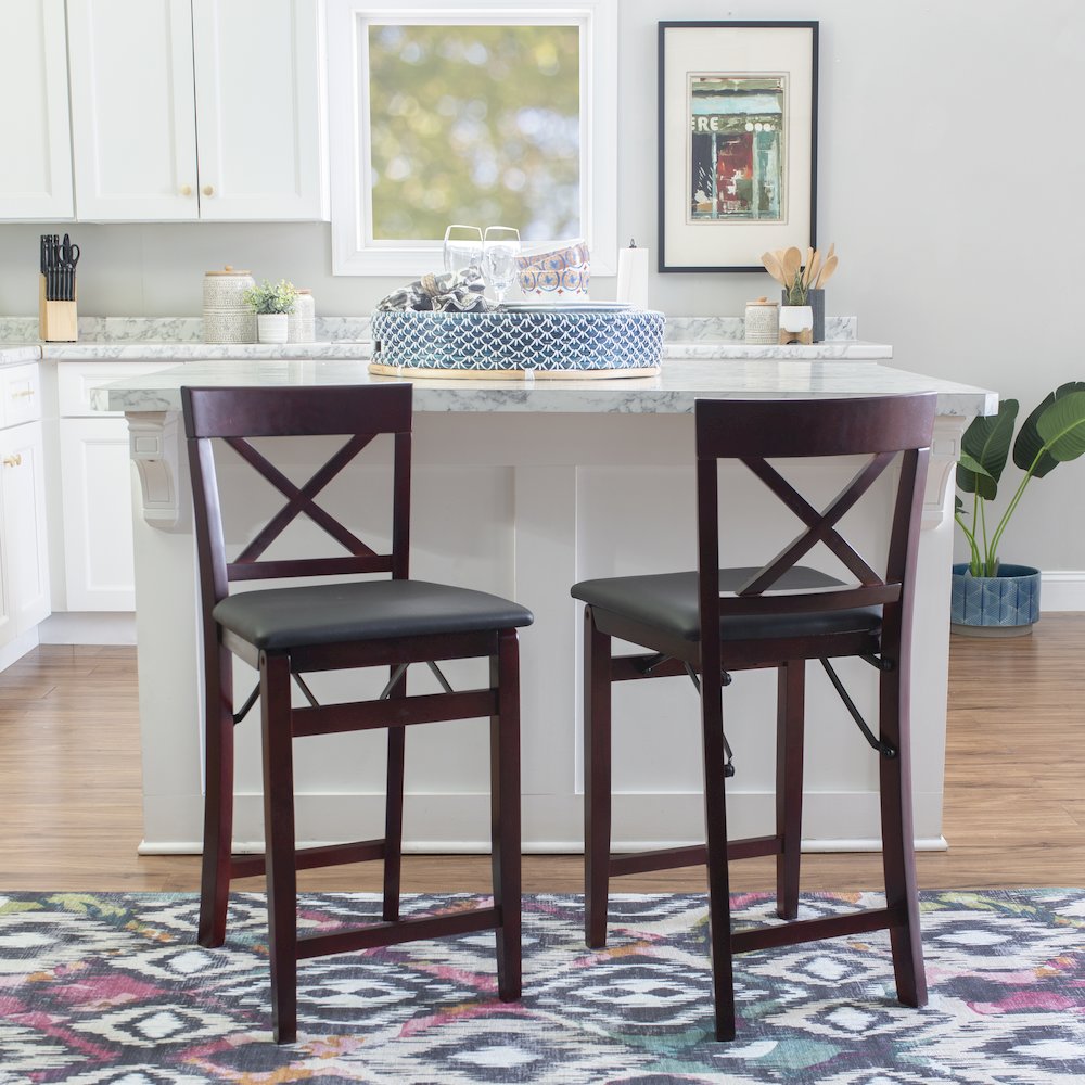 Triena 24 In X Back Folding Counter Stool. Picture 3