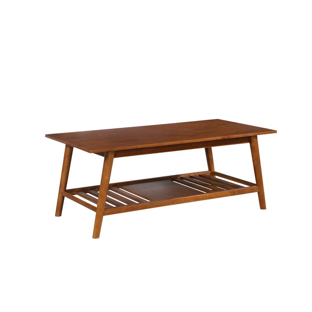 Charlotte Coffee Table With Shelf, Walnut Brown. Picture 1
