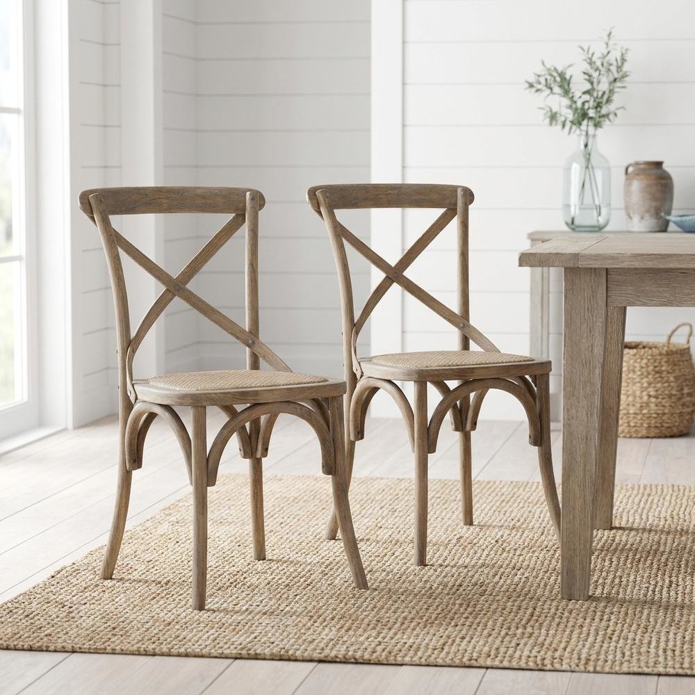 Gray Bentwood Dining Chairs with Elm Wood Finish, Comfortable Seat, Set of Two. Picture 2