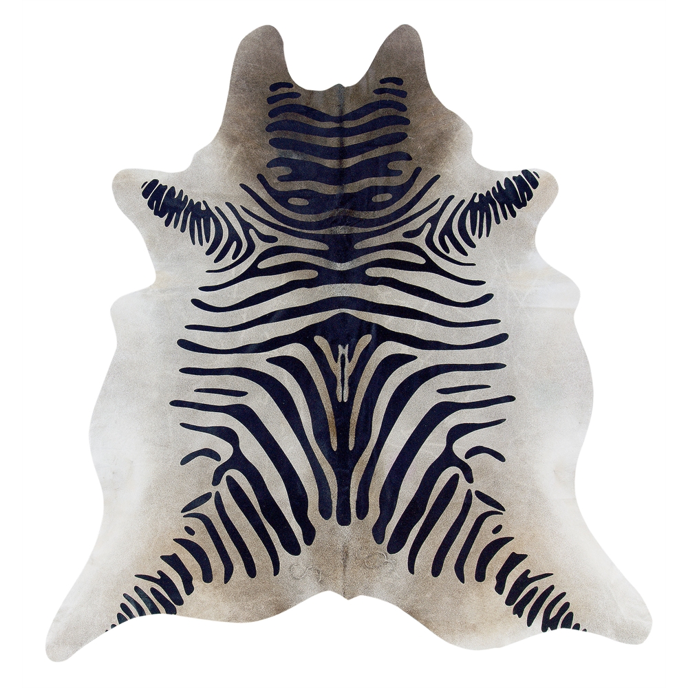 Cowhide Black Stencil & Black Stencil Full Skin Rug. Picture 1