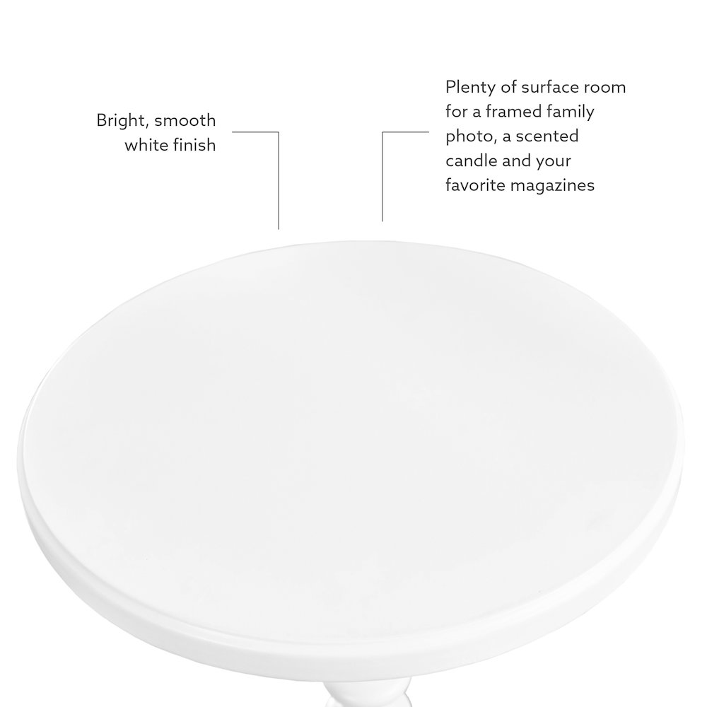 White Round Spindle Table. Picture 8